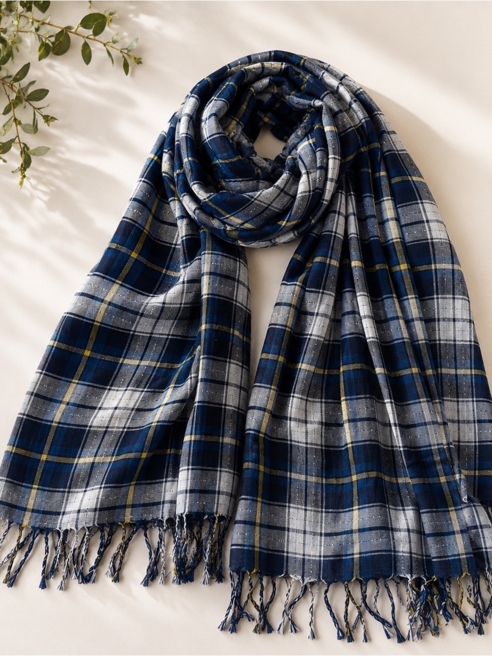 Aerie Blue Plaid Scarf